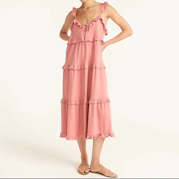 J. Crew Tiered knit keyhole maxi dress in black size M Medium - Picture 7 of 8